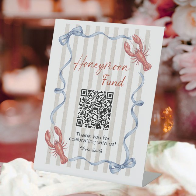 Expositor En L She’s a Catch Lobster Honeymoon Fund QR Code  (Subido por el creador)