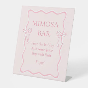 Expositor En L Shes rosados atando el Knot Bridal Shower Mimosa B