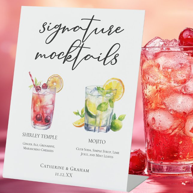 Expositor En L Shirley Temple Mojito Signature Mocktails Menú (Subido por el creador)