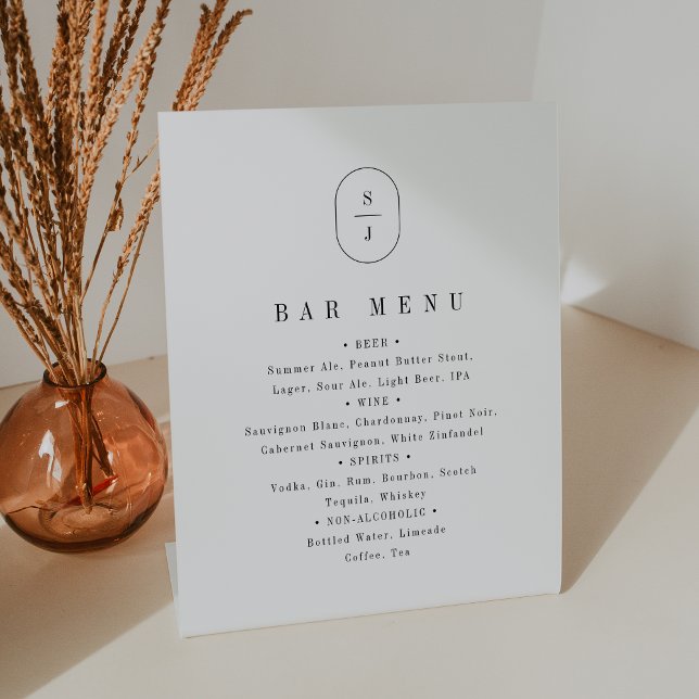 Expositor En L SHYLAH Elegant Boho Neutral Boda Bar Rótulo de men (SHYLAH Elegant Boho Neutral Wedding Bar Menu Sign)