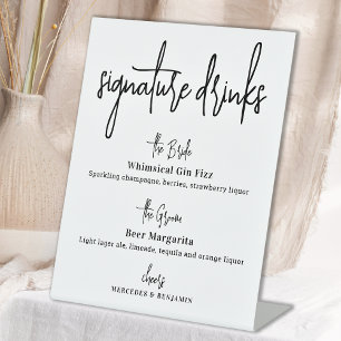 Expositor En L Signature Bebe una caligrafía moderna Bar Boda