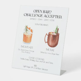 Expositor En L Signature Cocktail Open Bar Wedding Sign