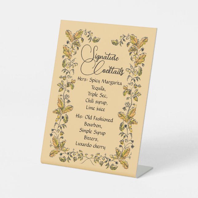 Expositor En L Signature Cocktails Pedestal Sign (Anverso)