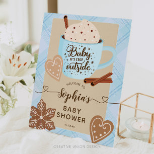 Expositor En L Signo de bienvenida Baby Shower Boy de invierno de