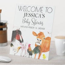 Signo de bienvenida de Baby Shower de color de agu