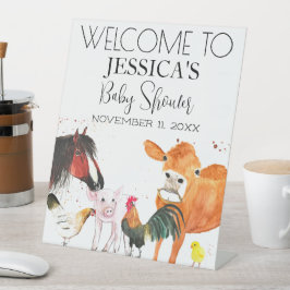 Expositor En L Signo de bienvenida de Baby Shower de color de agu