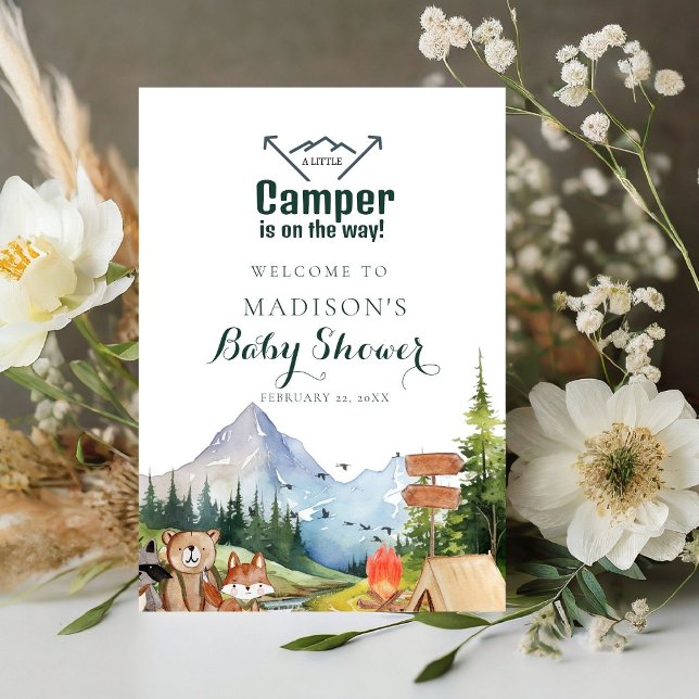 Expositor En L Signo de bienvenida de Baby Shower de Rustic Woodl (Subido por el creador)