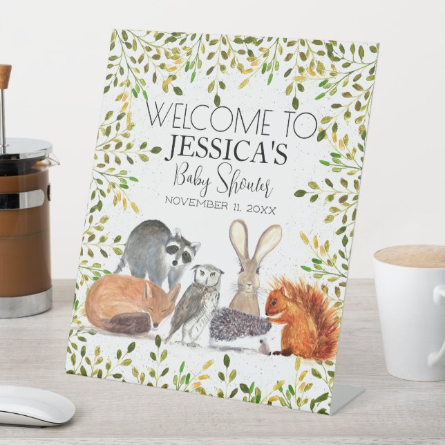 Expositor En L Signo de bienvenida de Baby Shower para animales d (In Situ)