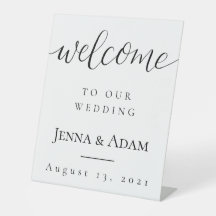Signo de bienvenida de boda