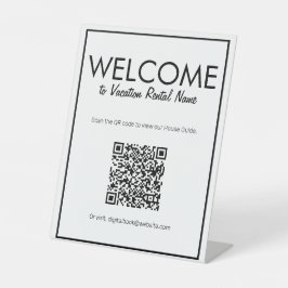 Expositor En L Signo de bienvenida de código QR digital básico bl
