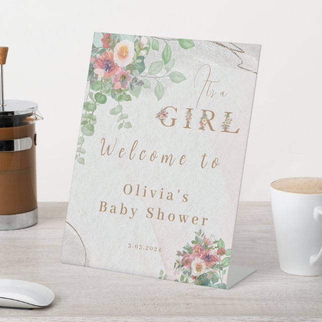 Expositor En L Signo de bienvenida de Flor Baby Girl (In Situ)
