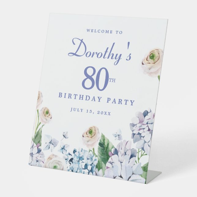 Expositor En L Signo de bienvenida de la fiesta de cumpleaños 80  (Anverso)