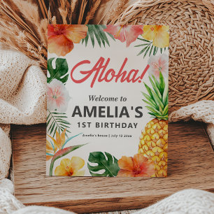 Expositor En L Signo de bienvenida de la Fiesta de Cumpleaños Tro