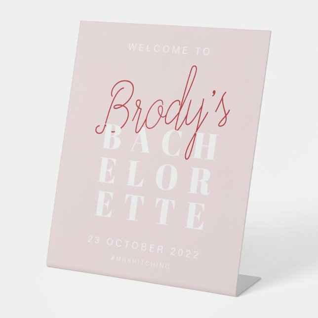 Expositor En L Signo de bienvenida de la fiesta de la soltera - B (Anverso)