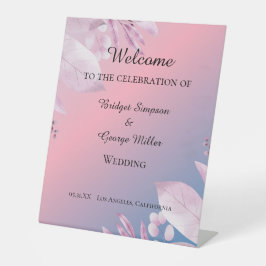 Expositor En L signo de bienvenida del Boda sakura en flor de cer