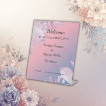 signo de bienvenida del Boda sakura en flor de cer