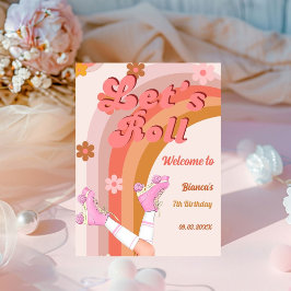 Expositor En L Signo de bienvenida del patinaje deportivo retro G