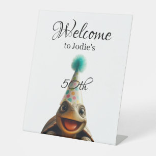Expositor En L Signo de bienvenida Fiesta de tortuga personalizad