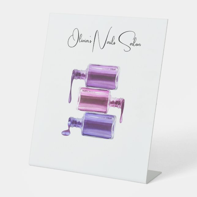 Expositor En L Signo de bienvenida NAIL SALON (Anverso)