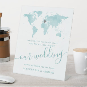 Expositor En L Signo de bienvenida para el evento de Boda de tema