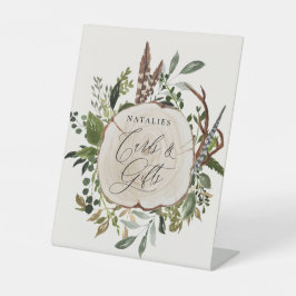 Expositor En L Signo de ducha de novia botánica de granero rústic