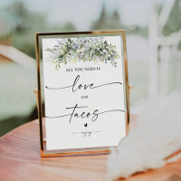 Signo de eucalipto amor floral y tacos