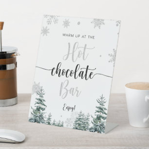 Expositor En L Signo de invierno plateado en la barra de chocolat