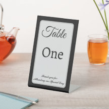 Signo de lugar de mesa boda personalizable monocro