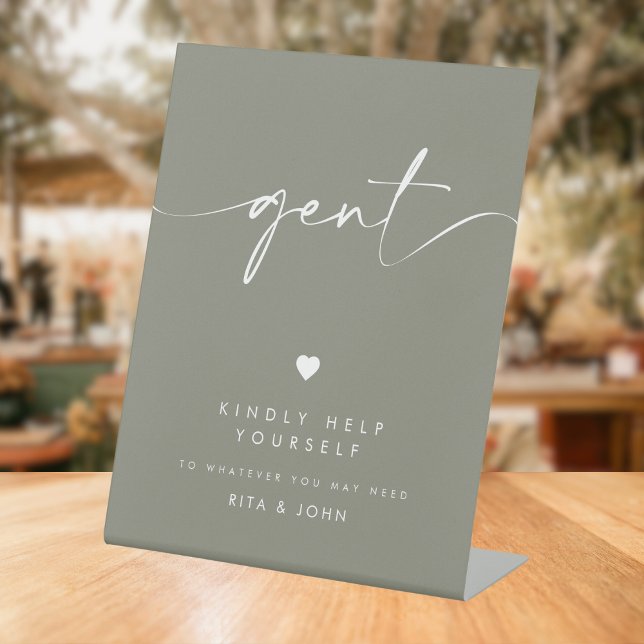 Expositor En L Signo de matrimonio Sage Green Modern Gents en el  (Subido por el creador)