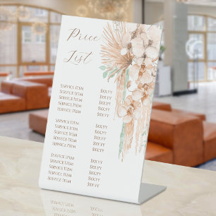 Expositor En L signo de peatón de la lista de precios de boho bei