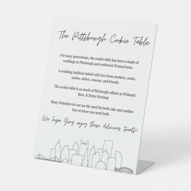 Expositor En L Signo de tabla de cookies de Pittsburgh (Anverso)