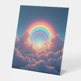 Expositor En L Signo fiesta arcoiris y nubes