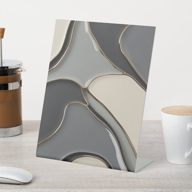 Expositor En L Signo peatonal en un gráfico abstracto elegante (In Situ)