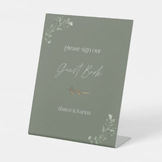 Expositor En L Signo simple de libro de invitado