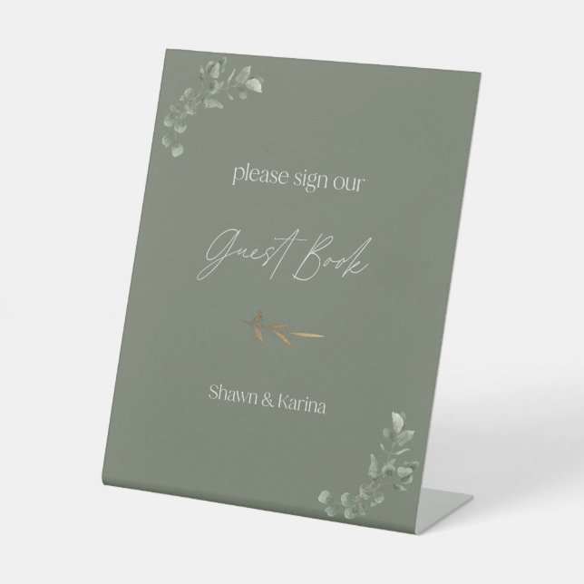 Expositor En L Signo simple de libro de invitado (Anverso)
