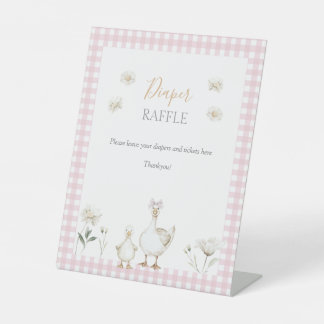 Expositor En L Silly Goose Whimsical Pink Diaper Raffle Shower