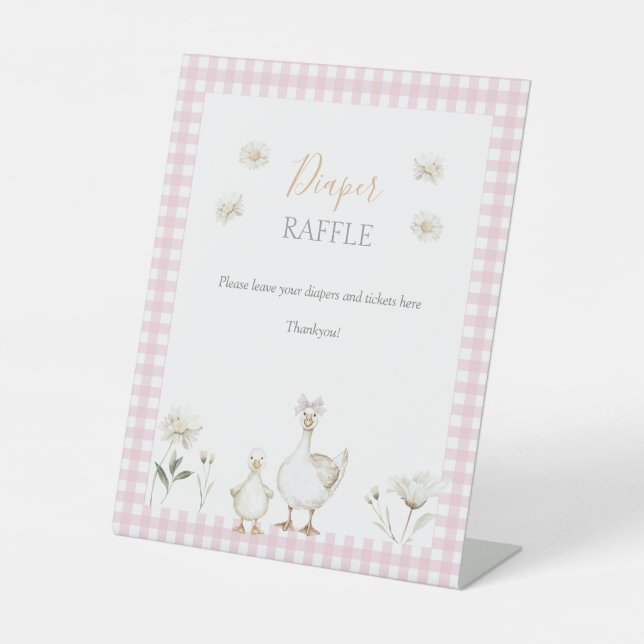 Expositor En L Silly Goose Whimsical Pink Diaper Raffle Shower (Anverso)