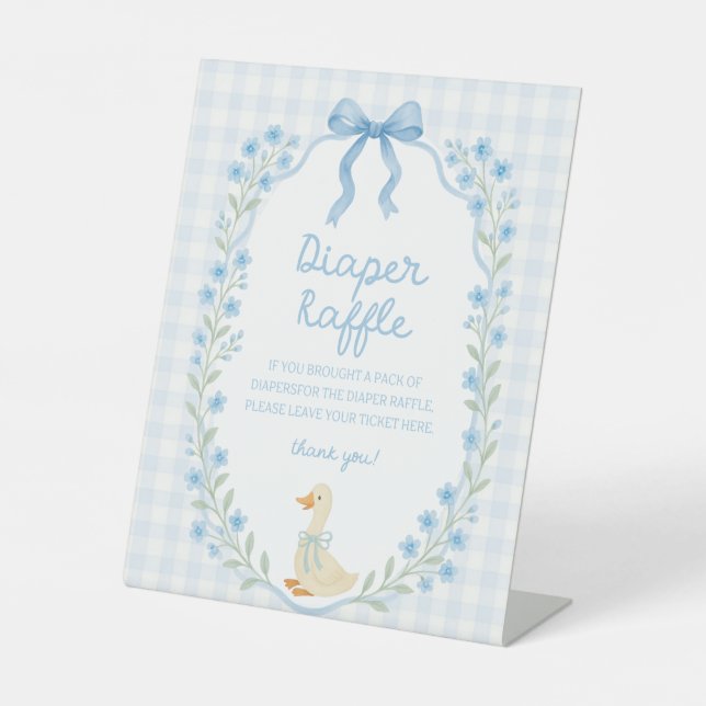 Expositor En L Silly Little Goose Baby Shower Diaper Raffle (Anverso)