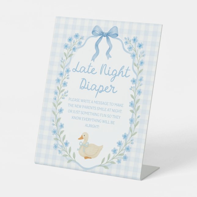 Expositor En L Silly Little Goose Baby Shower Late Night Diaper (Anverso)