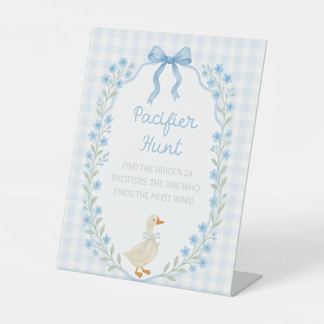 Expositor En L Silly Little Goose Baby Shower Pacifier Hunt (Anverso)