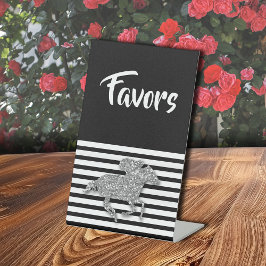 Expositor En L Silver Racehorse Bridal Shower Favor