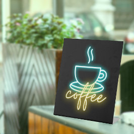 Expositor En L Símbolo de café neón y texto