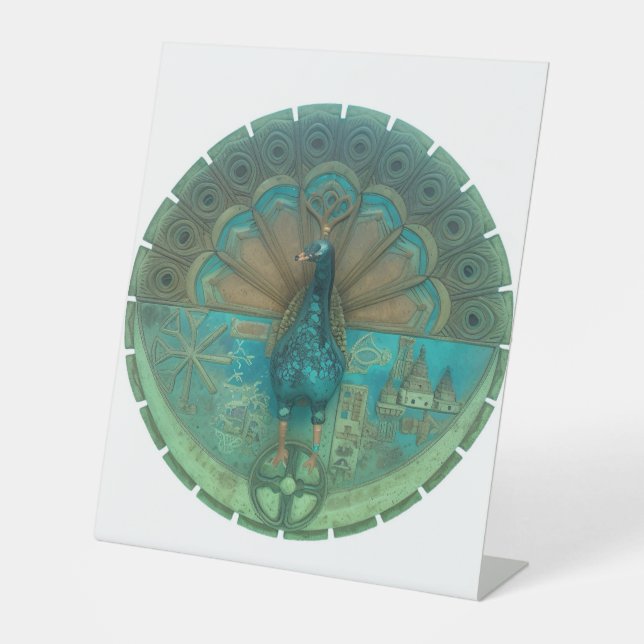 Expositor En L símbolo de pavo real (Anverso)