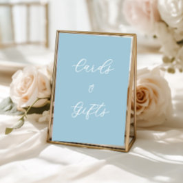 Expositor En L Simple Blue Cards & Gifts Table Sign