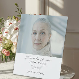 Expositor En L Simple Botanical Funeral Photo Pedestal Sign