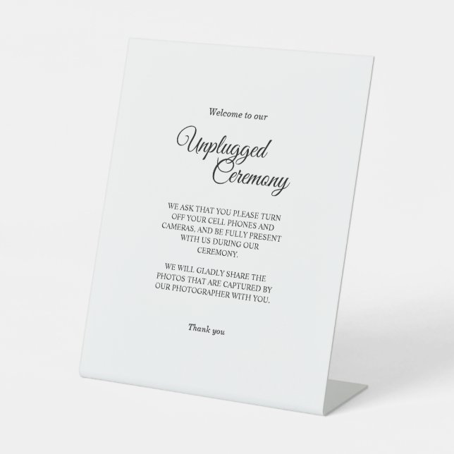 Expositor En L Simple caligrafía blanca negra sin conexión de cer (Anverso)