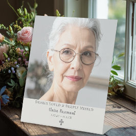 Expositor En L Simple Elegant Photo Funeral Pedestal Sign