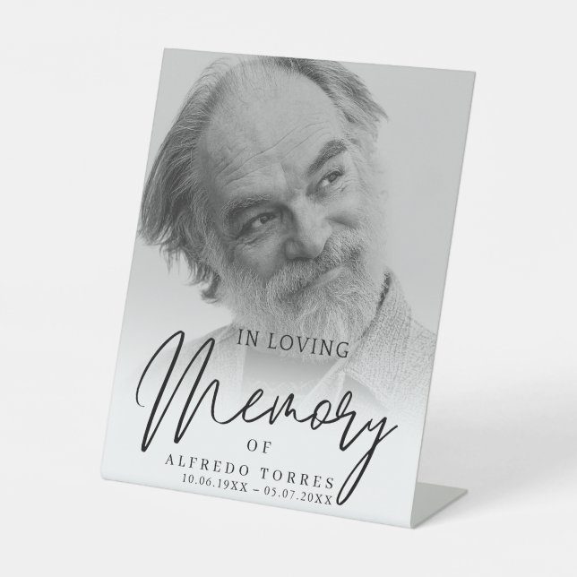 Expositor En L Simple Funeral Sympathy Photo Memorial  (Anverso)