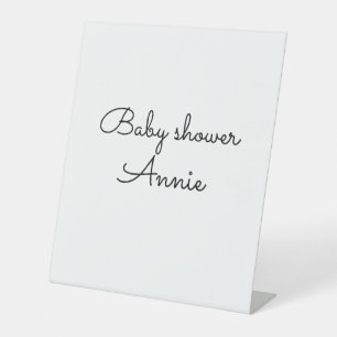 Expositor En L simple minimal agrega tu nombre texto baby shower