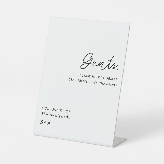 Expositor En L Simple Neutral Gentlemen Wedding Bathroom Basket (Anverso)